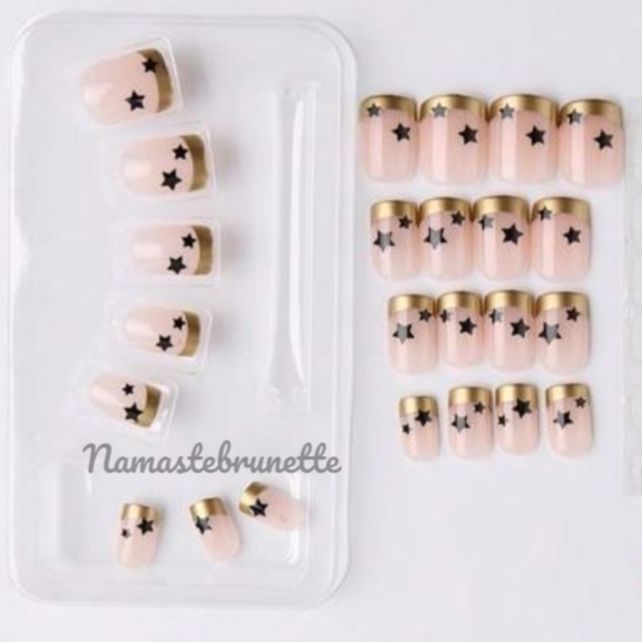 2/$16 Stars French Manicure Press On Nails - Picture 2 of 13